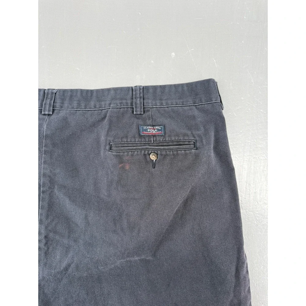 Polo Ralph Lauren Tyler Short Mens 46 Navy Blue Pleated Cotton Classic Chino